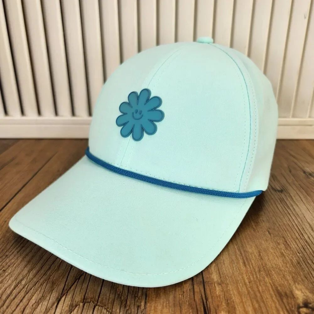 Swannies Golf Happy Flower Snapback Hat Cap Mint Green Rope Performance Sports